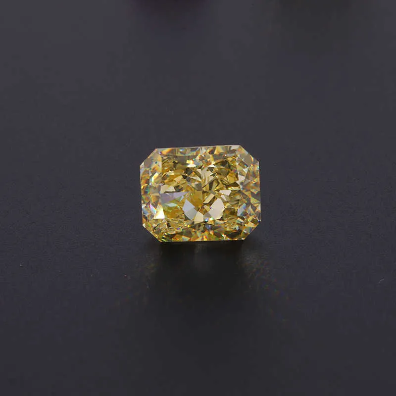 自然黄色のTopaz 8 * 10mmの宝石のネックレスリングのイヤリング宝石のストーンアクセサリーDiyエメラルドカット卸売H1015