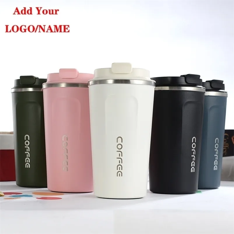 Boccette sottovuoto in acciaio inossidabile a doppia parete Car Thermo Tazza da viaggio thermos portatili bicchieri caffè tè Thermocup Regali 210809