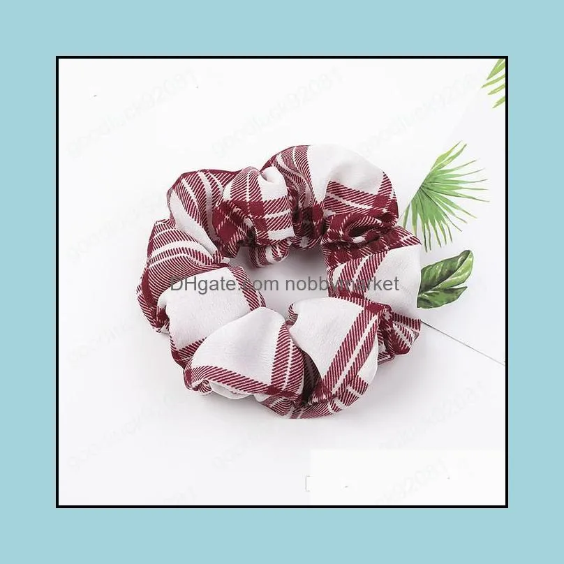 Classic Plaid Scrunchies Women Elastic Hair Bands Rubber Hair Tie Scrunchie Girls Headwear Loop Ponytail Holder Hair Accessories