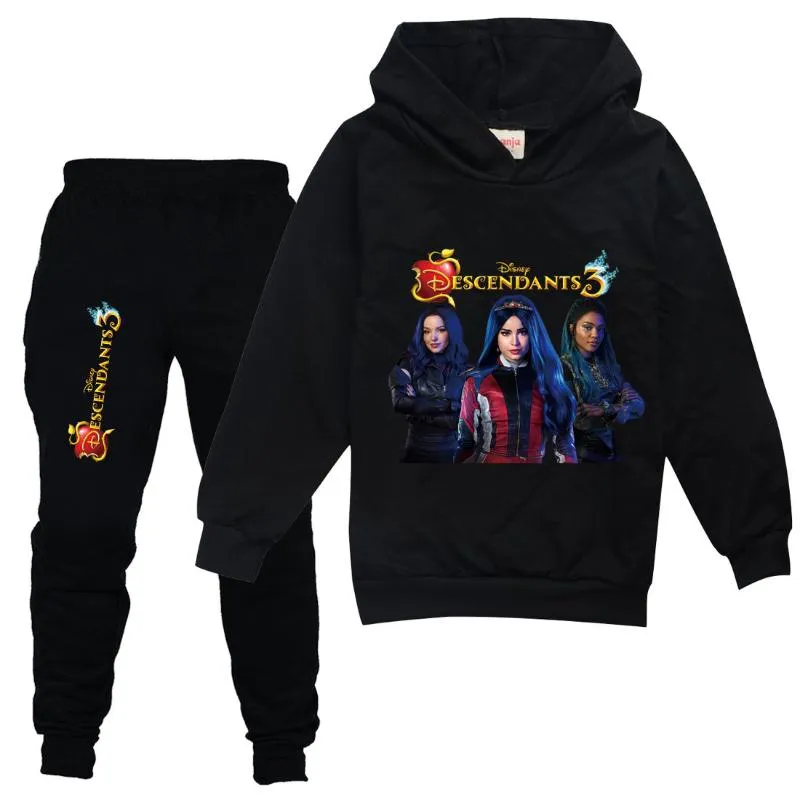 의류 세트 유아 자손 3 Hoodies Girl 's Set Tracksuit 전체 슬리브 후드 티셔츠 포켓 바지 2 개 복장