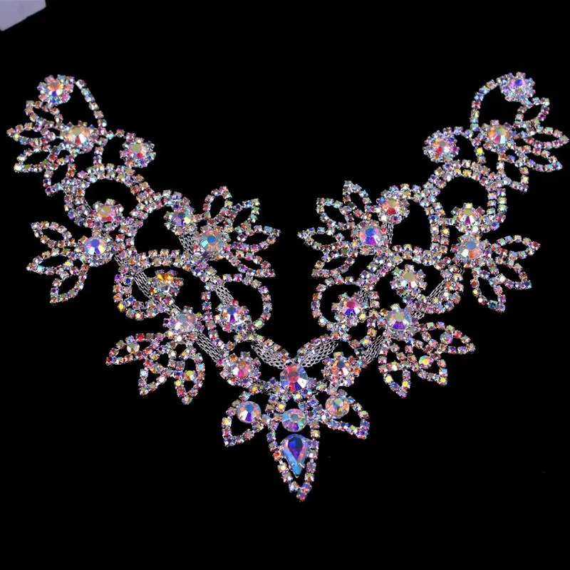 Ceintures de mariage à la main à coudre collier parure pour robe jupe clignotant vêtements accessoires argent Ab cristal collier strass