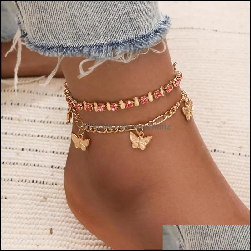 Anklets DIEZI Vintage Gold Color Snake Chain For Women Girls 2021 Bohemian Simple Leg Ankle Anklet Bracelet Beach Jewelry