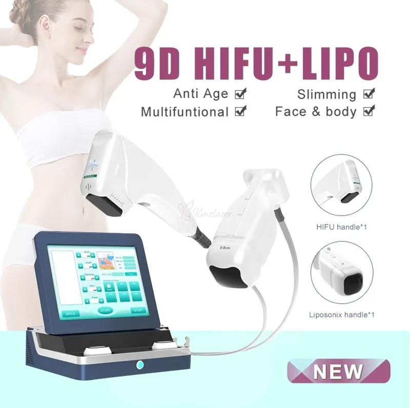 2 in 1 HIFU liposonix vücut zayıflama ve şekillendirme güzellik makinesi kırışıklık giderme liposonik 9dhifu cilt kaldırma ekipmanları