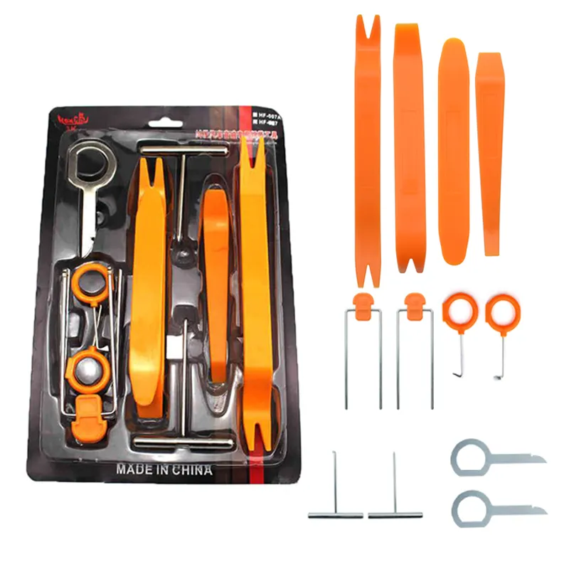 12 teile/satz Auto Radio Remover Removal Puller Hebeln Werkzeug Auto Tür Panel Trim Polster Halte Clip Zange Hand Audio Werkzeug set