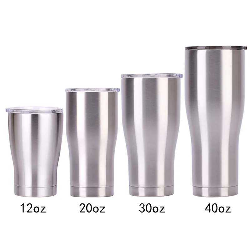 40oz Modern Curved Tumblers with slid lid 40oz Stainless Steel Tumbler Vacuum Insulated Outdoor travel mug big capacity drinking cup flask