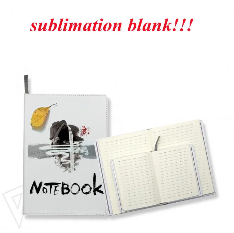 Sublimatie Blank notebook A5/A6 Journal Leather Notebooks Diy Gepersonaliseerde Hot Transfer Printing voor schoolkantoor reizen met pagina's snel schip