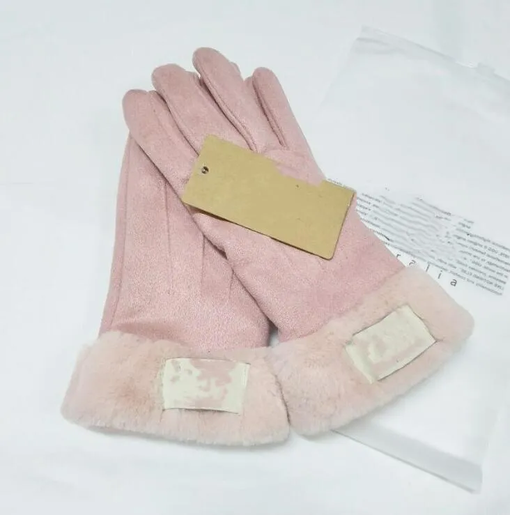 Высококачественные зимние кожаные перчатки и шерстяной сенсорный экран кролика меховые холодные - устойчивые теплые овчины пальцы A327