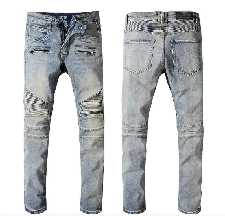 本物新品 ストリートの潮の人格男性ファッションストレッチジーンズホール折りたたみスキニーパンツヨーロッパとアメリカの秋冬 あす楽 送料込み Jmaynardgroup Com