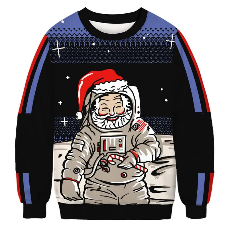 Men's Sweaters Ugly Christmas Sweater d Funny Print Jumpers Tops Men Women Autumn Long Sleeve Crewneck Holiday Party Xmas Sweatshirt Perf