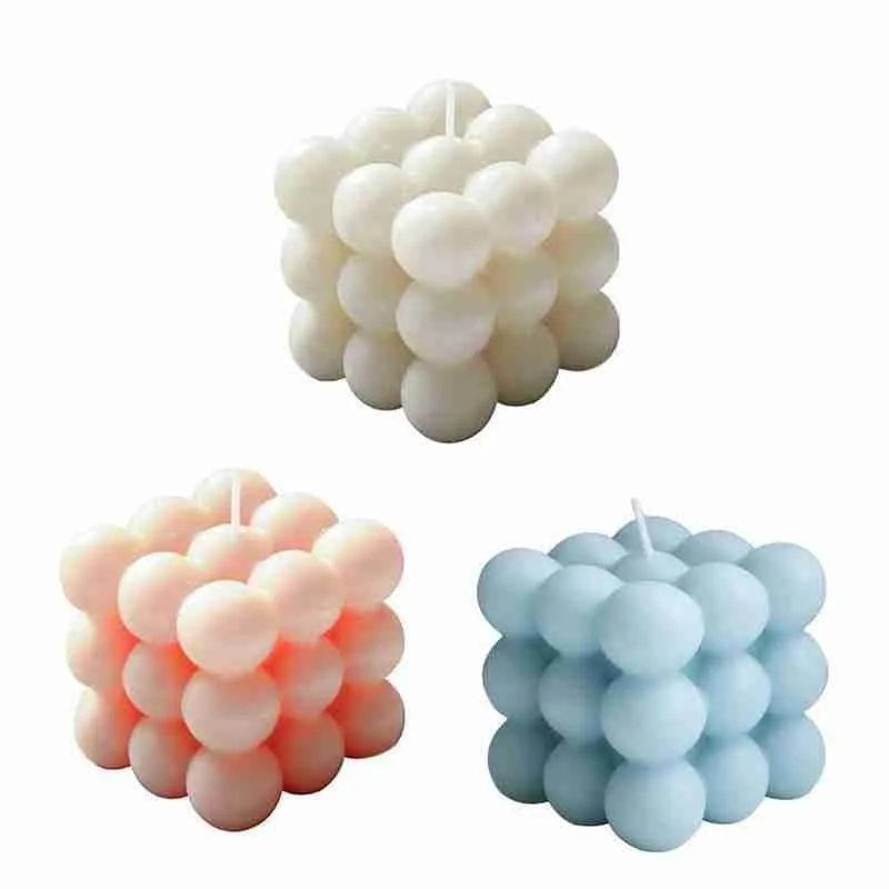 Bubble S соевая воска ароматерапия куб свеча ароматизированная расслабляющий день рождения подарок украшения дома