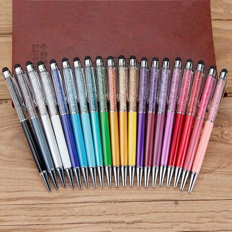 Bricolage créatif stylos à bille vierges étudiants écriture stylos à paillettes coloré stylo à bille en cristal logo personnalisé