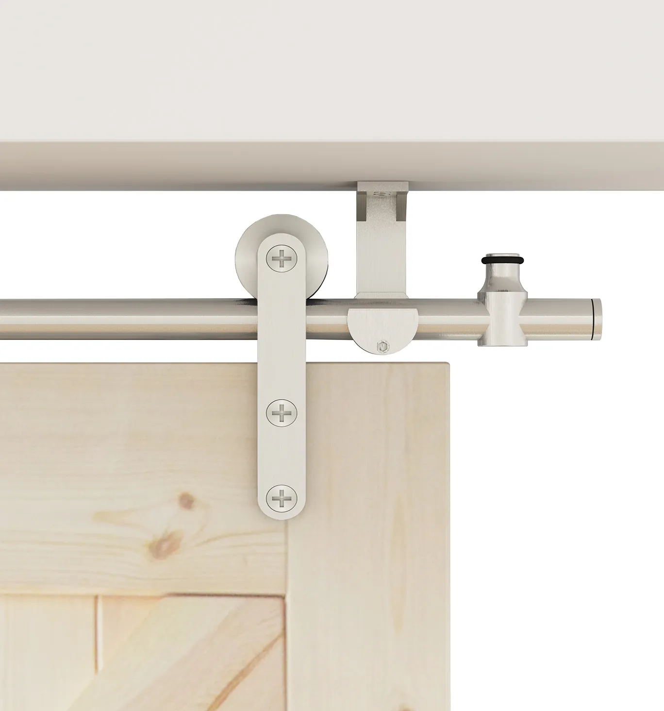 DIYHD Stainless Steel Ceiling Mount Barn Door Hardware Long Strip