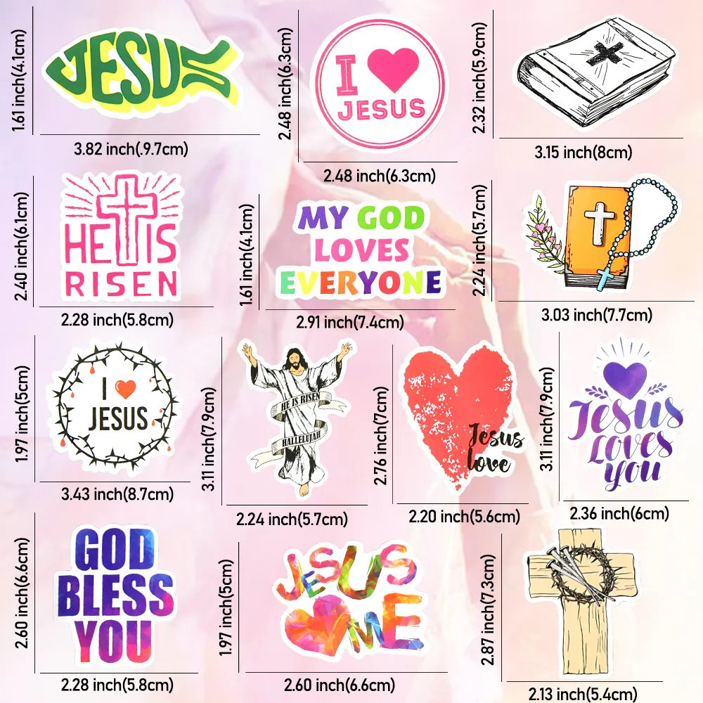 50pcs Jesus Christ Bible Scripture Stickers for Laptop Water Bottles  Computer Keyboard Luggage Vinyl Religious Inspiration Quote Christian  Decals for