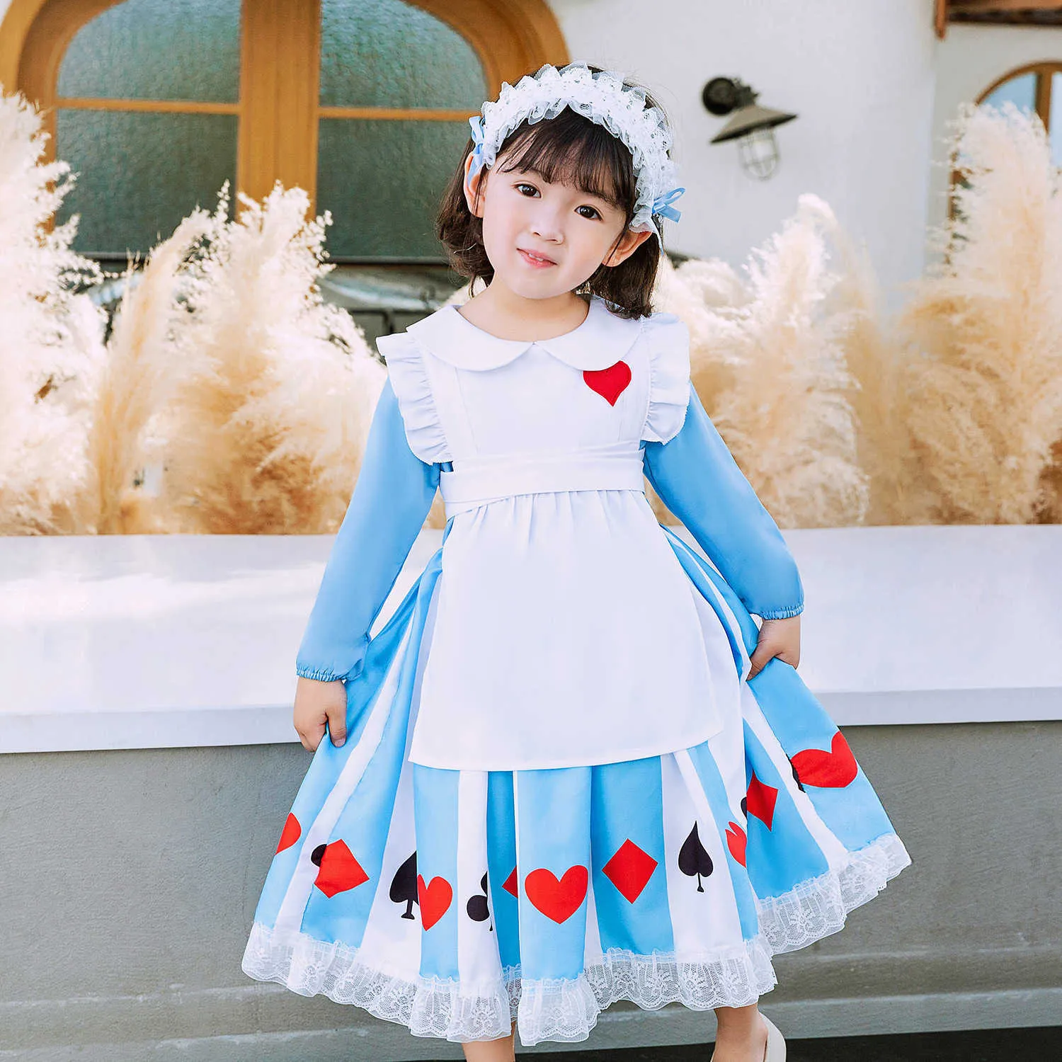 Children Party Fancy Dress For Girls Wonderland Ubrania Karnawał Kostium Party Princess Dress Up Art Strzelanie Ubrania Q0716