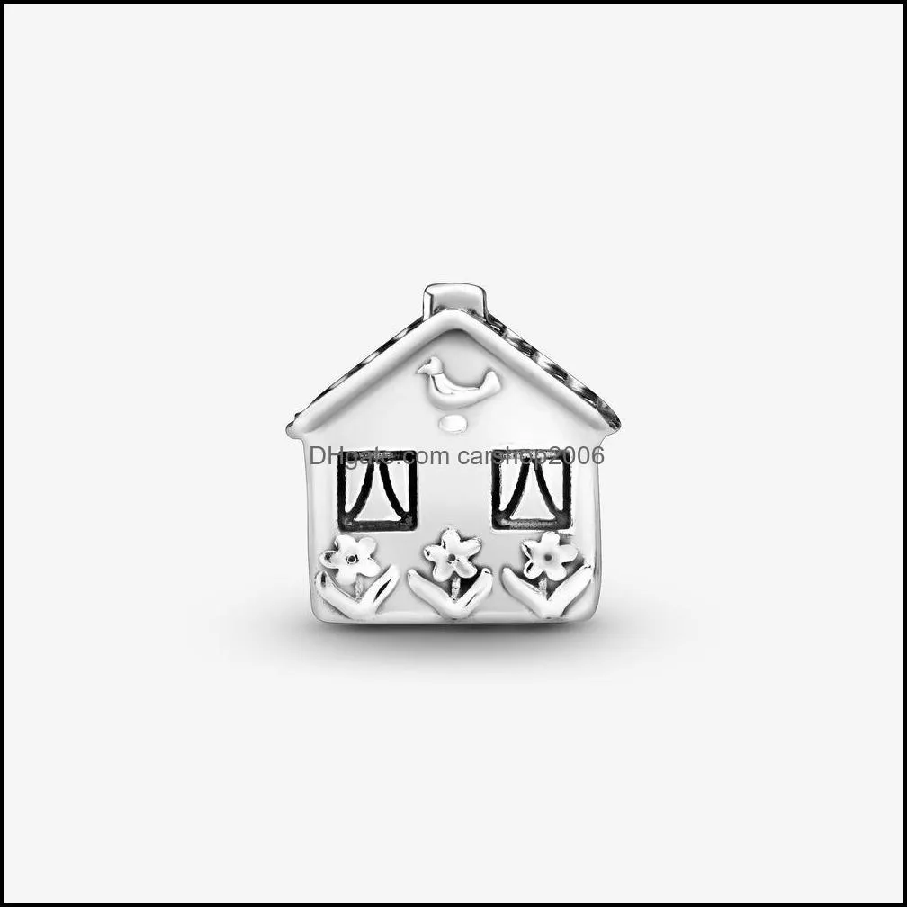 Sweet Home 100% 925 Sterling Silver Little House Charms Fit Original European Charm Bracelet Fashion Jewelry Accessories for Women