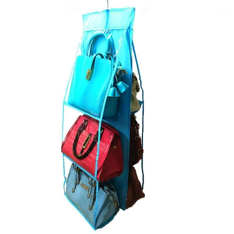 Sacs de rangement double face 6 poches sac suspendu sac à main sac à main fourre-tout organisateur placard rack cintres