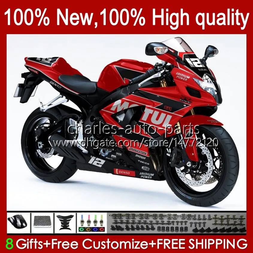 Fairings for Suzuki أحمر أسود GSXR-1000 GSXR 1000 CC GSXR1000 2008 2008 هيكل السيارة 48no.148 GSXR1000CC GSX R1000 2007-2008 K7 1000CC GSX-R1000 07 08 دراجة نارية الجسم