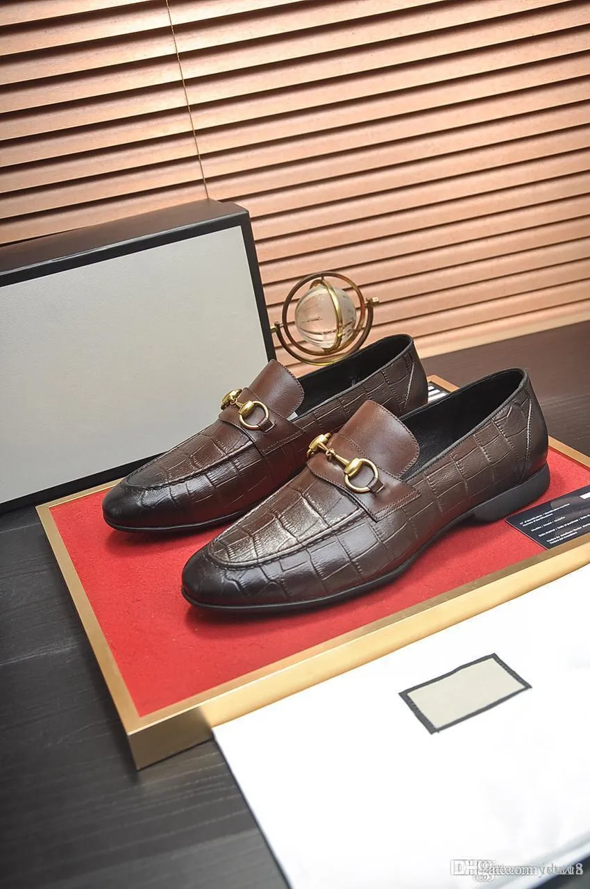 L5 Yeni Stil Lüks Erkekler Ayakkabı Kare Toe Örgün Tasarımcı Elbise Deri Ayakkabı İtalyan Loafer'lar Parti Düğün Yüksek Kalite Brogue Ayakkabı 22 22