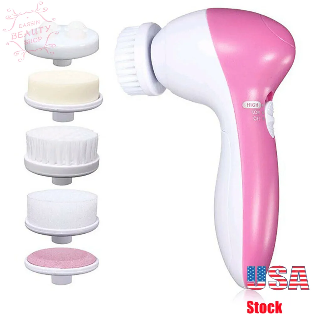 Hem Använd 5in1 Facial Pore Cleanser Body Rengöring Skin Massager Skönhet Spa Care Cleansing Makeup Brush