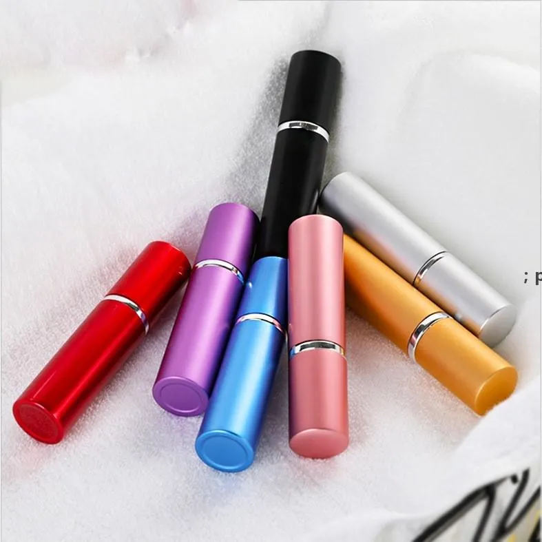 perfume bottle 5ml Aluminium Anodized Compact Perfume Aftershave Atomiser Atomizer fragrance glass scent-bottle Mixed color CCA12170