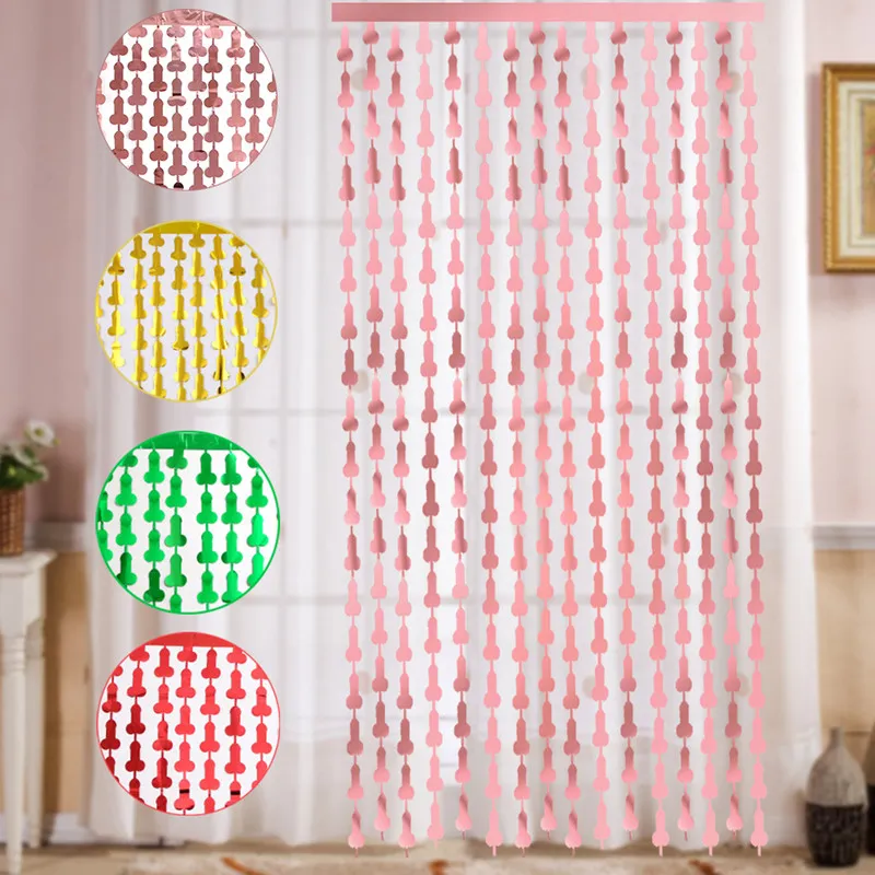 Bachelor party rain silk curtain birthday Christmas festival background wall scene layout multi-color curtains