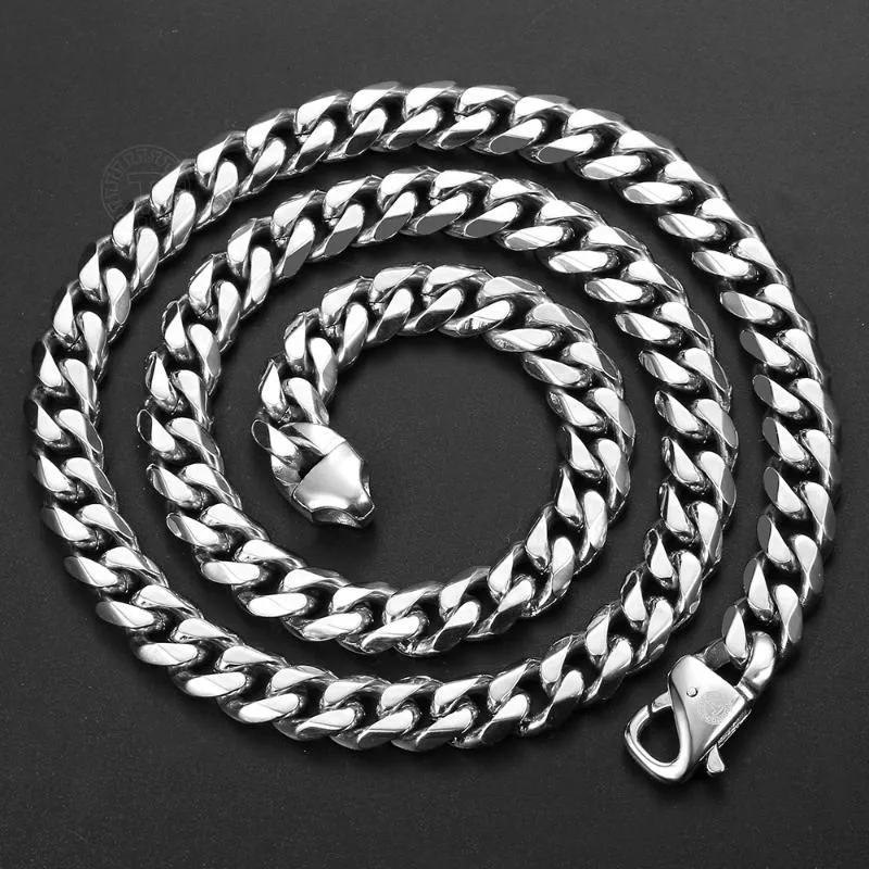 Chaînes 11mm Cubain Curb Link Chaîne En Acier Inoxydable 316L Collier Pour Hommes Garçons Or Argent Couleur 24 30 Pouces Bijoux Cadeaux LHN119248v