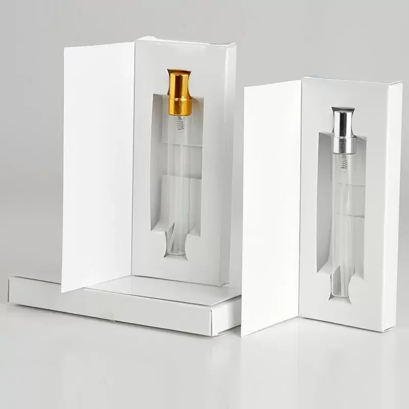 10ml Tom parfymflaska Anpassningsbara papperslådor med Atomizer Tomma Parfymer Förpackning Anpassad logotyp för present
