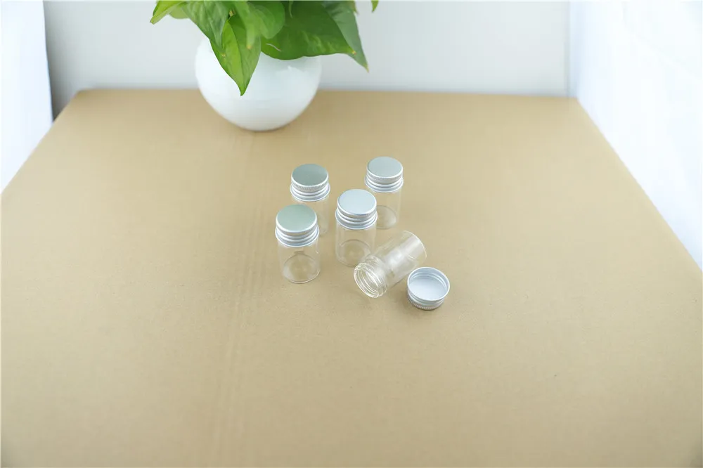 24PCS 30mm 20ml Cute Small Glass Bottles Aluminum Caps Glass Tiny Jars Vials Transparent Glass Containers Perfume Bottles (7)