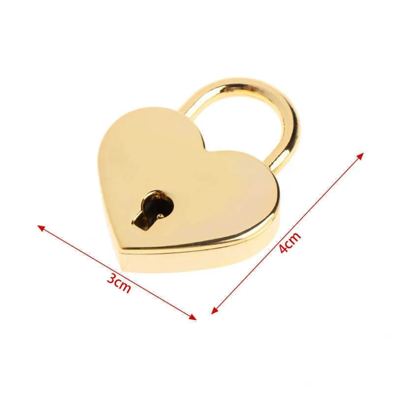 Heart Shaped Padlocks Vintage Mini Love Padlocks With Key for Handbag Small Luggage Bag Diary Book