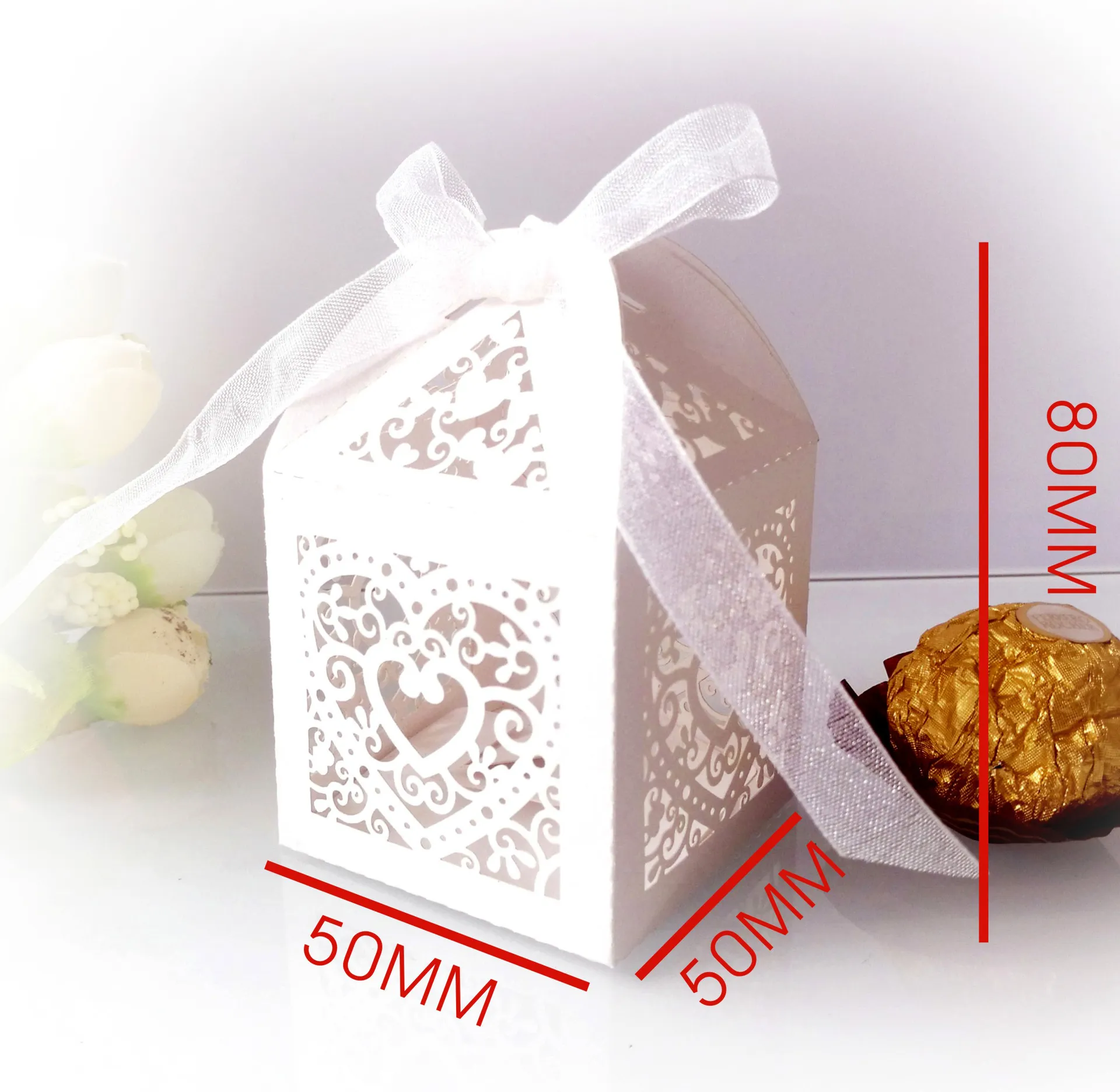 Cajas De Favor Del Corazón Del Amor Láser Blanco: Dulces, Chocolate,  Despedida De Soltera, Boda, Regalos De Cumpleaños Con Cintas De 0,21 € |  DHgate, image size:1920x1871