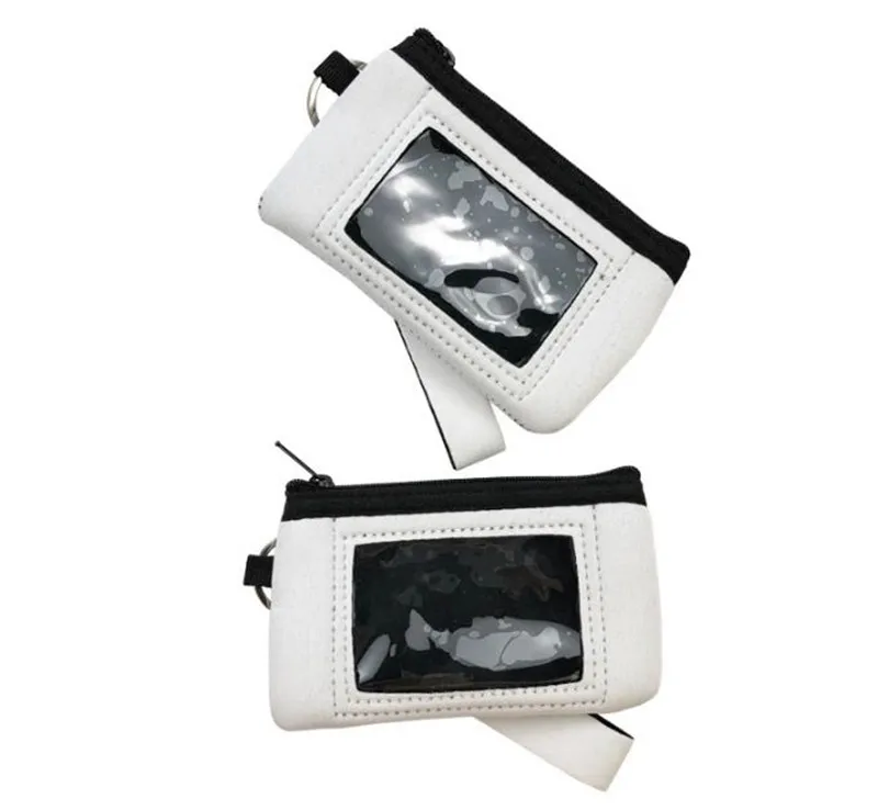 New Waterproof Neoprene Coin Bag Fashion Sublimation Wallet White