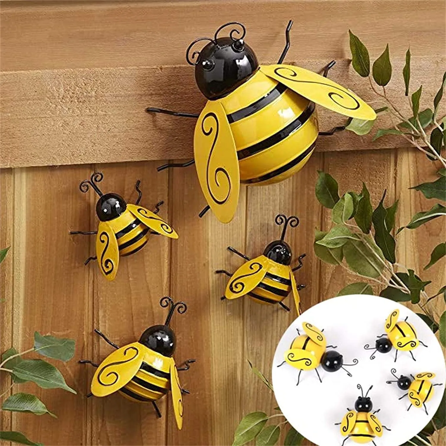 Metal Wall Art Bee 3D Sculpture Inspirational Wall Decor Hanging per interni ed esterni NOVITÀ t443