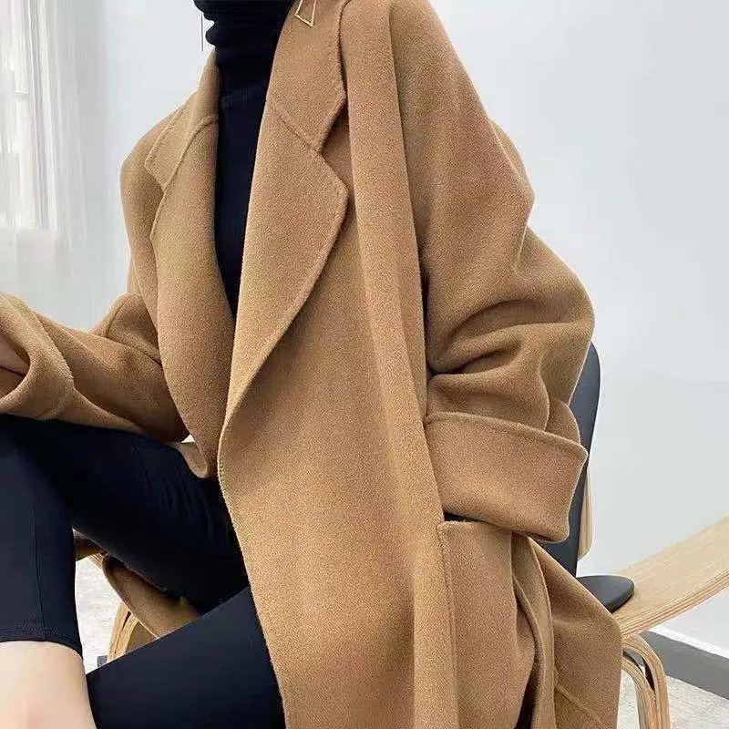 Herbst Weibliche Wolle Mäntel Mantel Übergroßen Capes Mantel Winter Mantel Parka Frauen Jacke Elegante Tweed Oberbekleidung Jacken Wolle Mischung