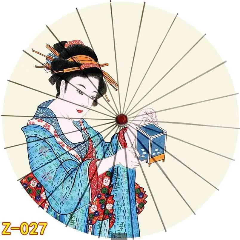Bil vikning personlig sol japanska kinesiska paraply kvinnor klassisk oljad papper dekoration parasoll adeau femme 210721