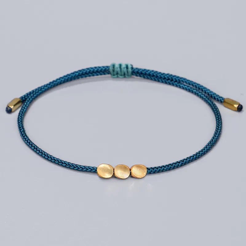 Bracelet tibétain bracelet en corde rouge tissé à la main bracelet en perle de cuivre pour hommes brassard brassard für herren