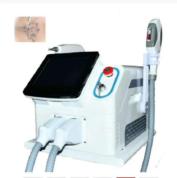 2 en 1 technologie OPT Optimal Pulse IPL SR ND épilation au laser yag enlever les tatouages colorés équipement de beauté de rajeunissement de la peau