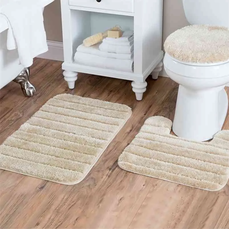 Miękka łazienka Carpet Set Home Toaleta Pokrywa pokrywa Dywan Toliet Combka Sprzedane Kolor Pokój Dywanowy Mata do wanna Decor Pad 210724