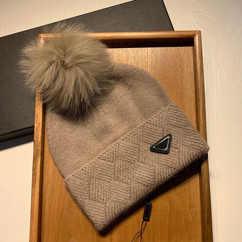 Collectible får hatt singel cashmere ull mens och damskull hattar räv päls boll dekoration gränslös toque klassisk trend stil