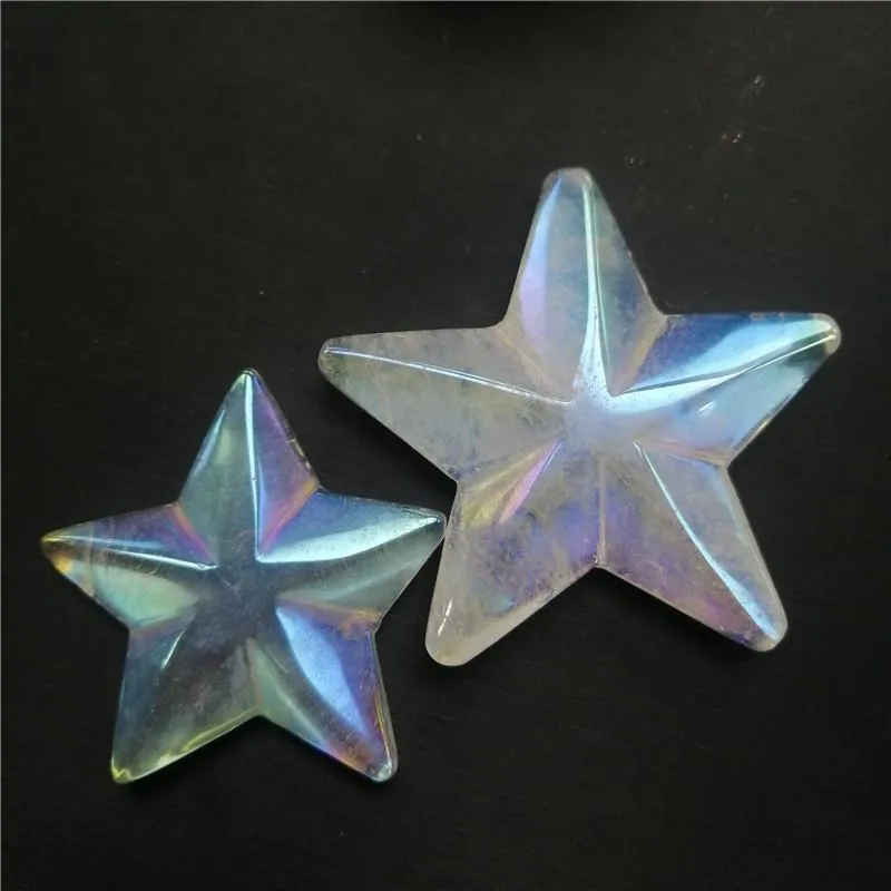 Objetos decorativos Figuras naturais de quartzo de cristal estrela esculpida em pedra de David Rock Reiki Espiritual de Reiki cura