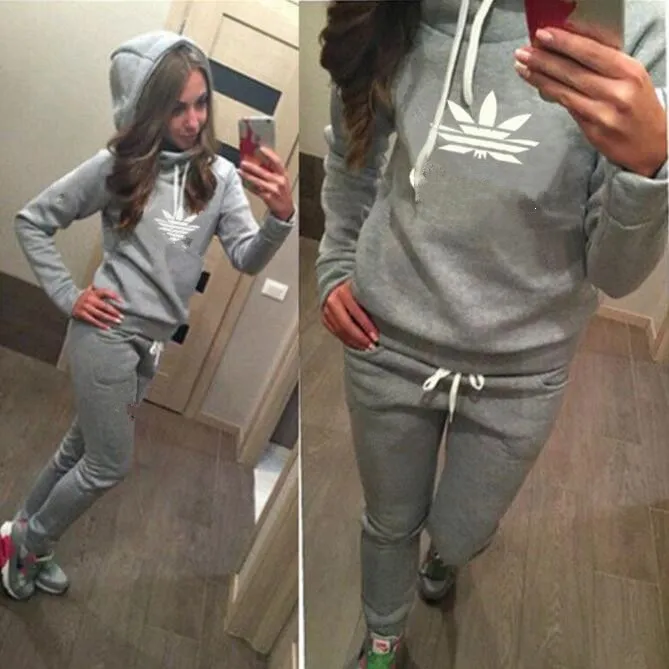 2020 frauen sport anzug Hoodies Sweatshirt + Hose Lauf Sport Track anzug 2 Stück Jogging-Sets survêtement femme kleidung