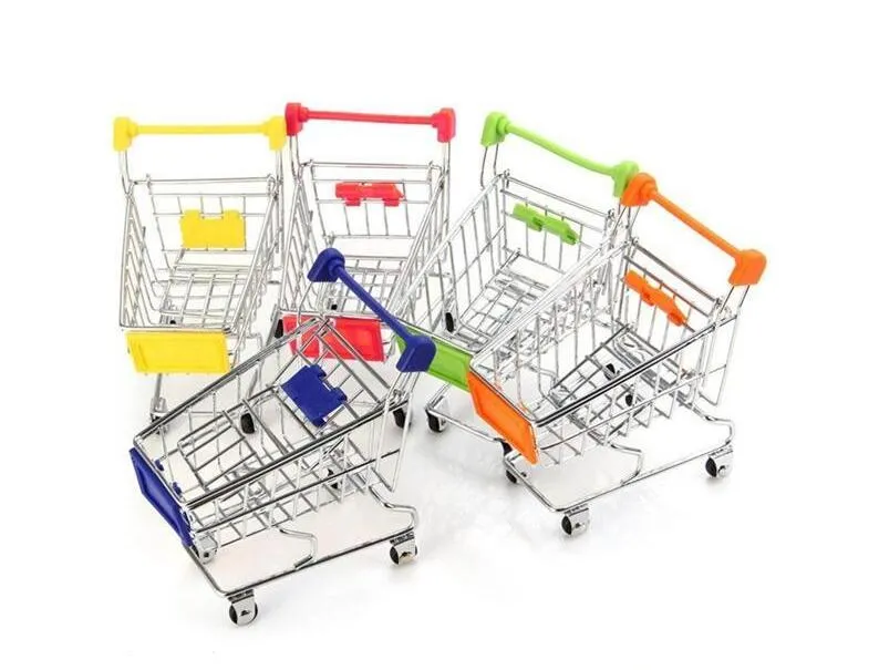 Ménage Divers 6 couleurs Mini Supermarché Handcart Utilitaire Panier De Stockage Organisateur Enfants Cadeau Enfants Jouet De Noël