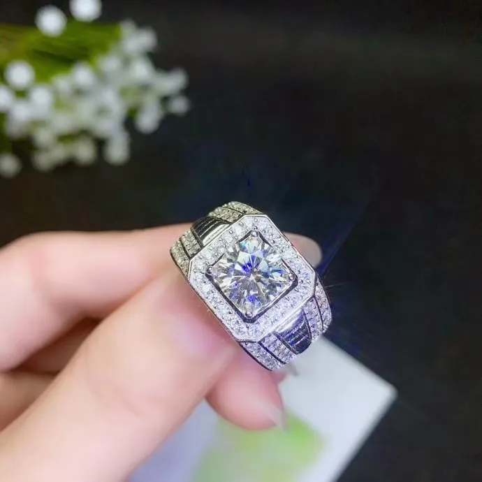 puissance musculaire clignotant moissanite mariage de pierres précieuses brillant mieux que diamant bague de fiançailles cadeau de mariage