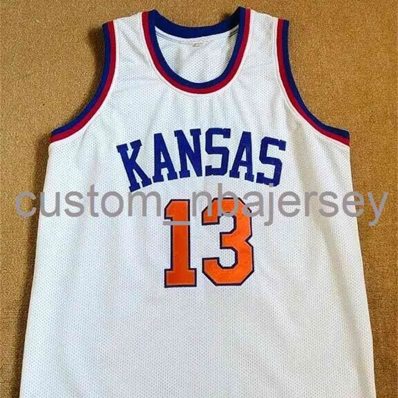 Män Kvinnor Ungdom Wilt Chamberlain Kansas Jayhawks Hem Klassiker Basket Jersey Stitched Custom Name Any number