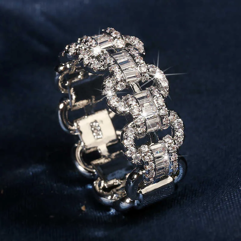 Люкс Lovers Lab Diamond Right Ring 925 Sharling Silver Bijou Обручальное обручальное кольца для женщин Мужская цепная вечеринка украшения подарок