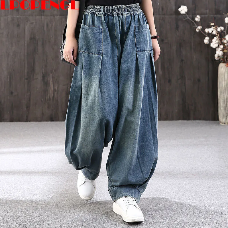 Pantalon Velours Côtelé Homme Baggy Japonais - Sarouel Ample Avec Cordon De Serrage, Taille élastique, Style Y2K Hip Hop
