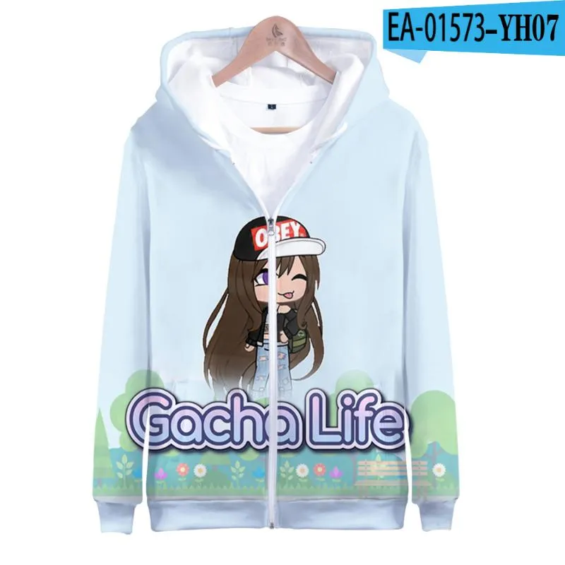 New Gacha Life Hoodie Homens / Mulheres 3D Zíper Suéter Meninos