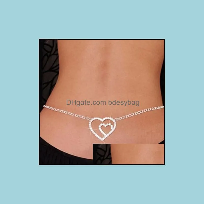 Gorgeous Wedding Belly Chain Silver Tone Heart Butterfly Rhinestone Waist Chain Belly Dance Chain Gifts Bridal Body Chains