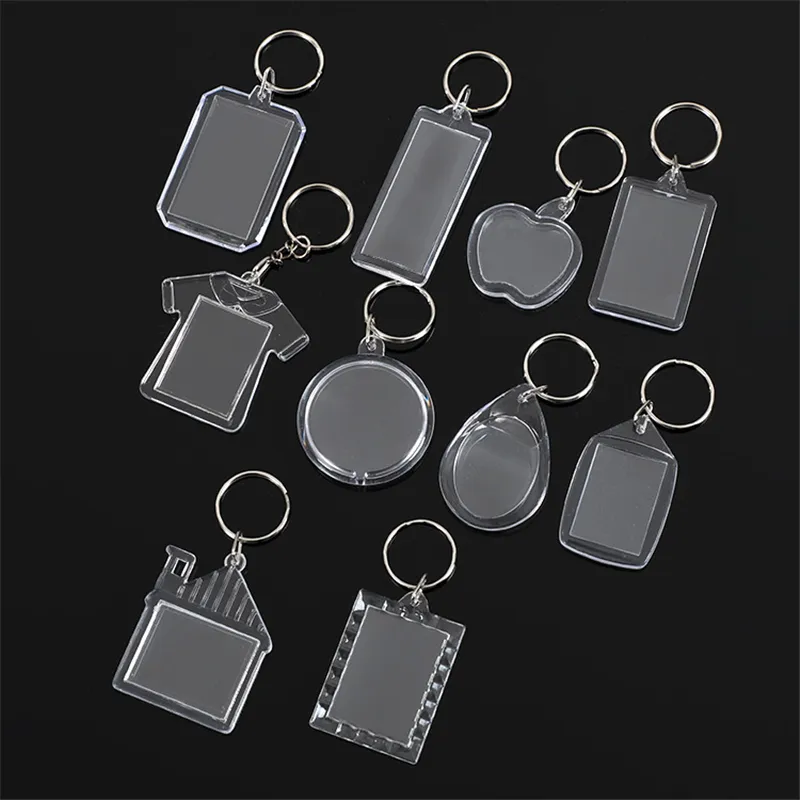 Clear clearance plastic keychains