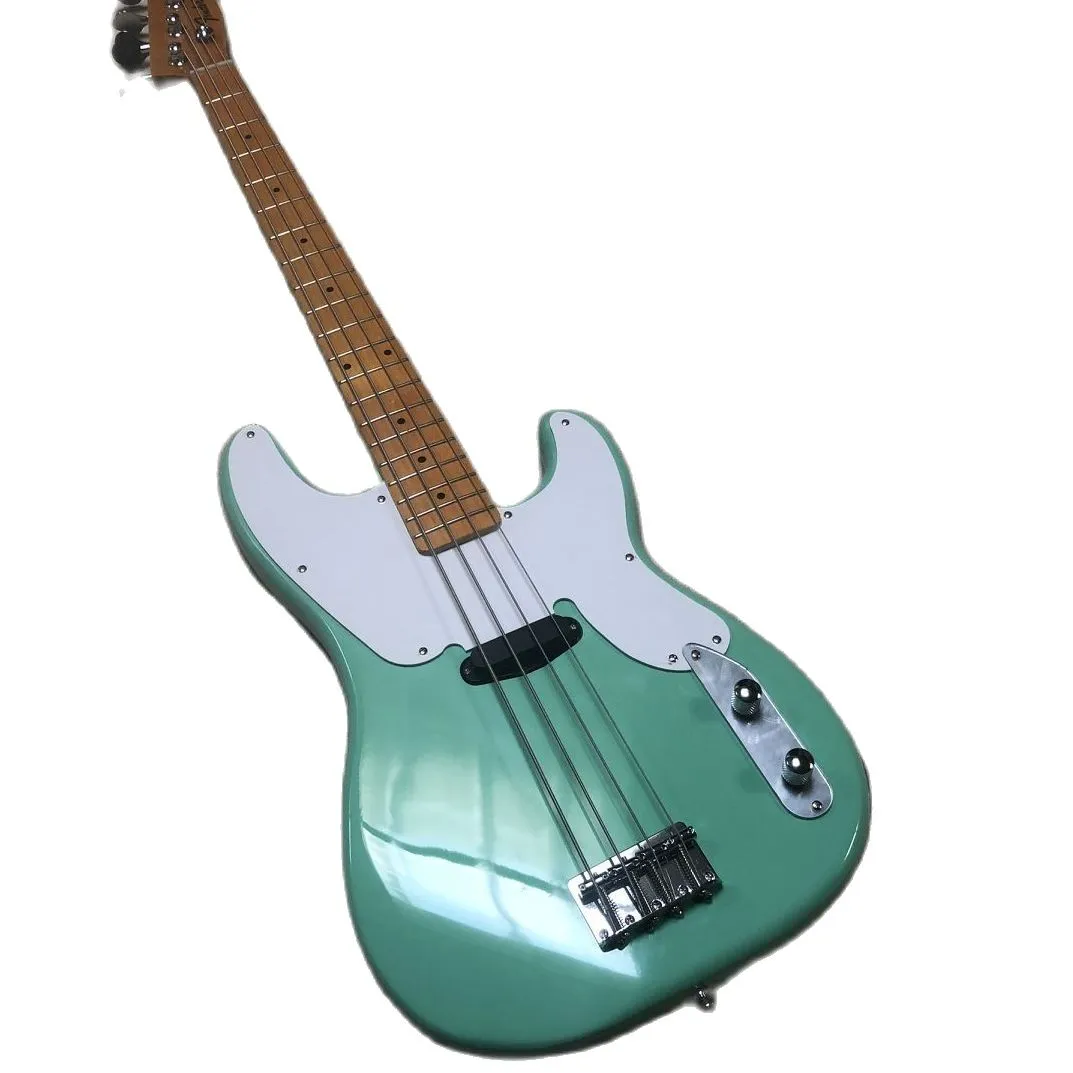 String Ti Bass Guitar Electric Bass Guitar Okoume Guitarra de madeira Green Green Bass Bot Bass Acabamento de alto brilho