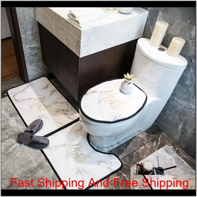 exquisite marble bathroom mat set gold letter toilet set ins modern bathroom accessories quick dry doormat floor mat